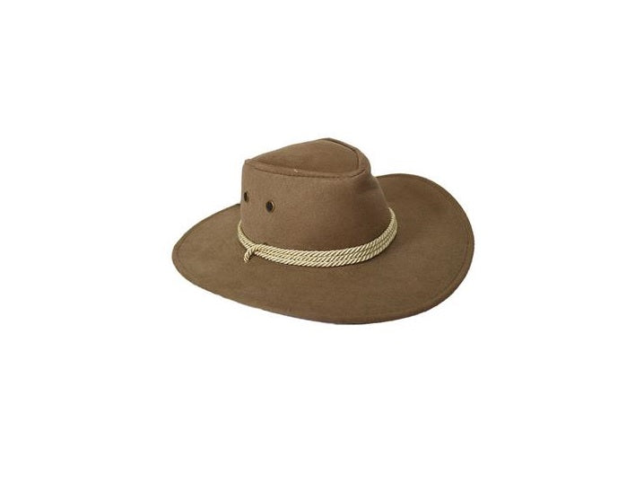 chapeau cowboy feutrine imitation daim beige adulte