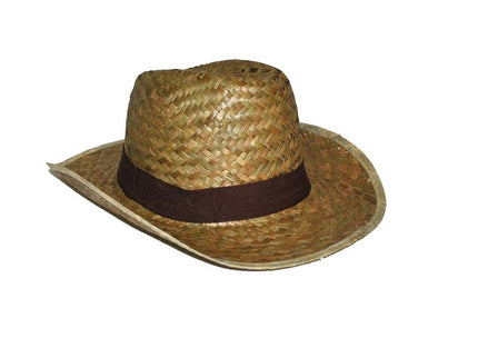 chapeau cowboy en paille nature enfant