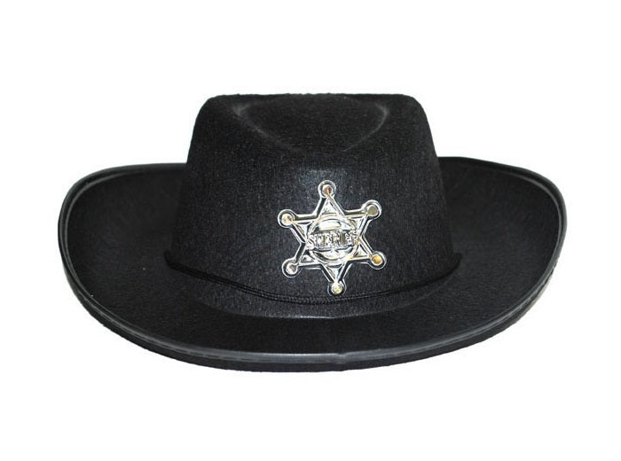 chapeau cowboy feutrine avec étoile noir pour enfant