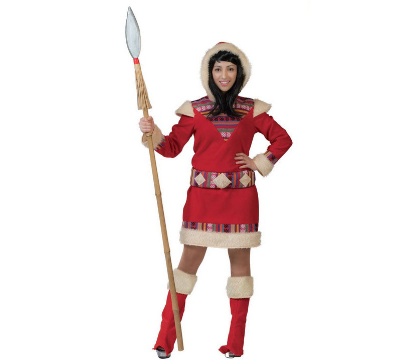 déguisement femme d''esquimau rouge taille s/m