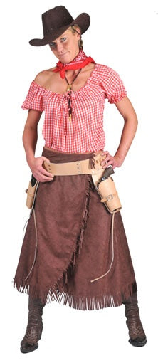 jupe & chemise de cowgirl brun/rouge taille s/m