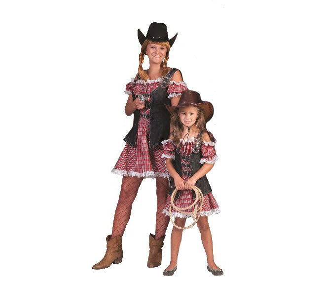 déguisement de cowgirl rouge et blanc adulte taille xs