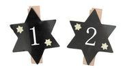 24 PINCES A LINGE DE L'AVENT ETOILES NOIRES
