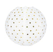 LANTERNE JAPONAISE 35CM BLANCHE A POIS OR
