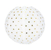 LANTERNE JAPONAISE 35CM BLANCHE A POIS OR
