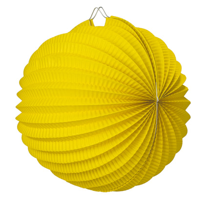 LAMPION ROND JAUNE MOUTARDE 20 CM