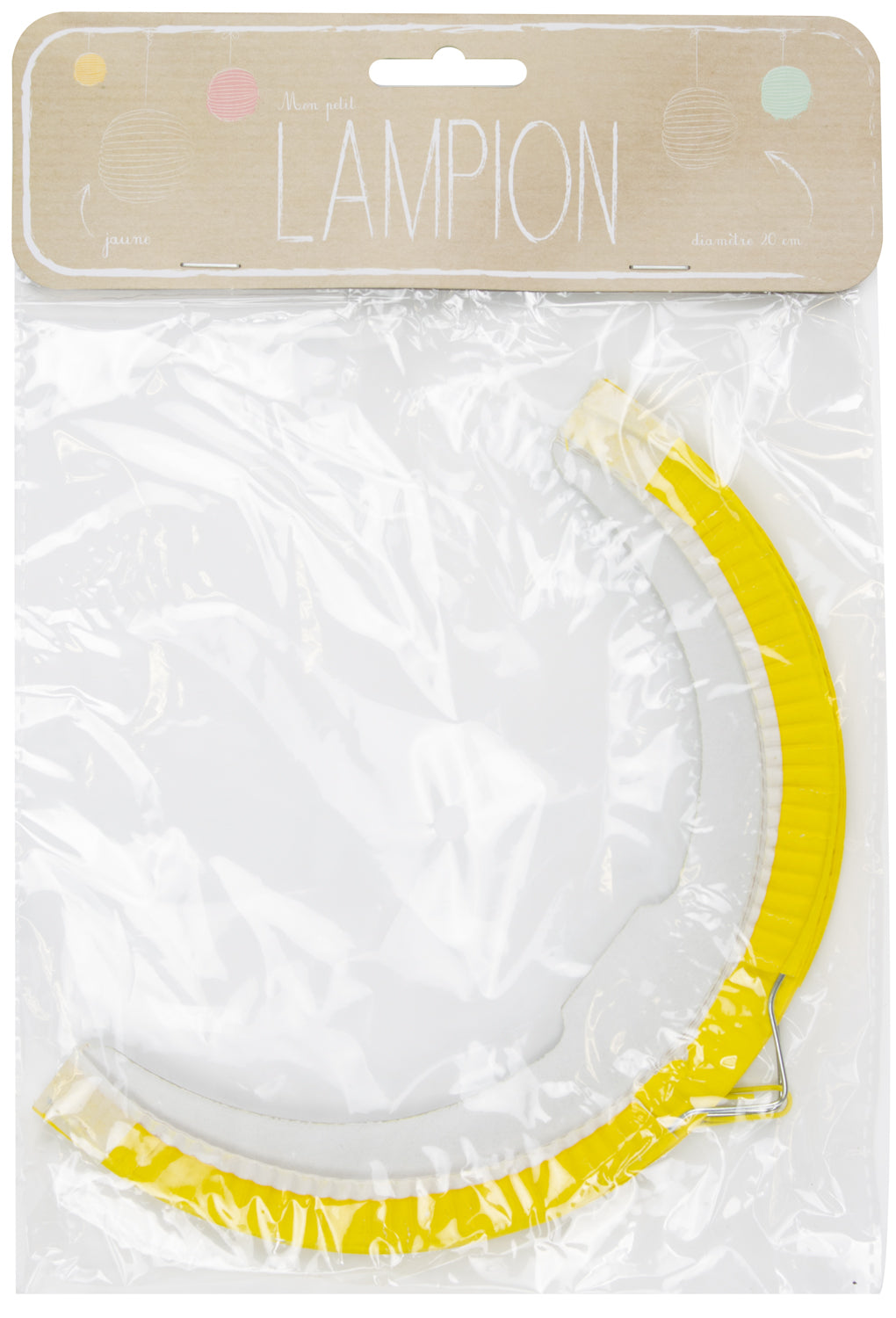 LAMPION ROND JAUNE 20 CM