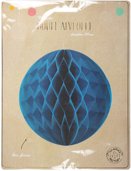 BOULE ALVÉOLÉE 20CM BLEU GLACIER