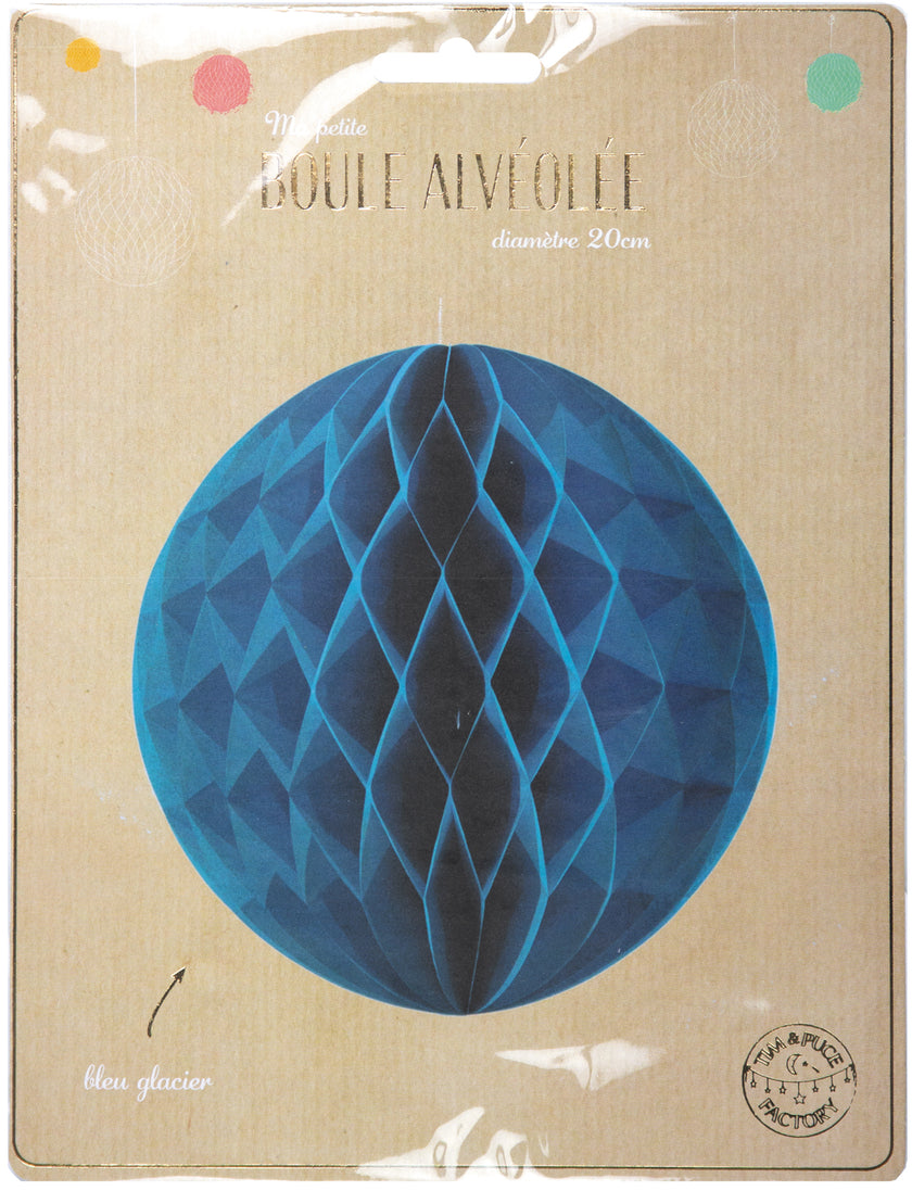 BOULE ALVÉOLÉE 20CM BLEU GLACIER