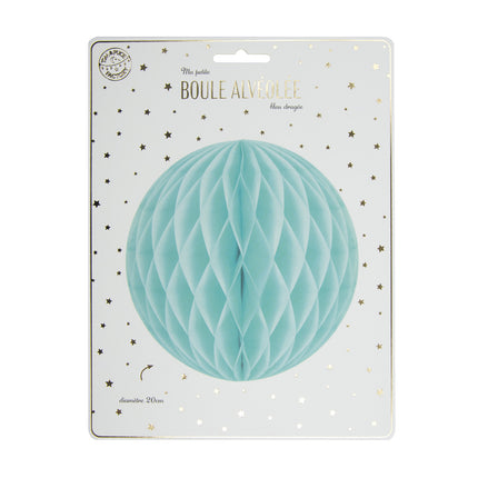 BOULE ALVÉOLÉE 20CM BLEU DRAGEE