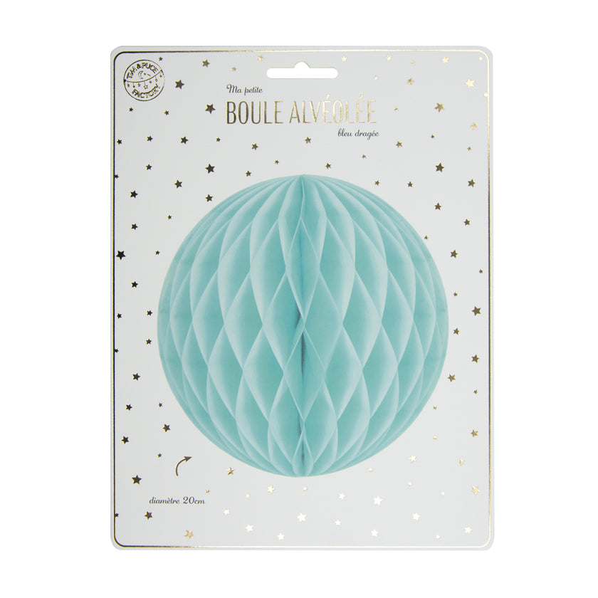 BOULE ALVÉOLÉE 12CM BLEU DRAGEE