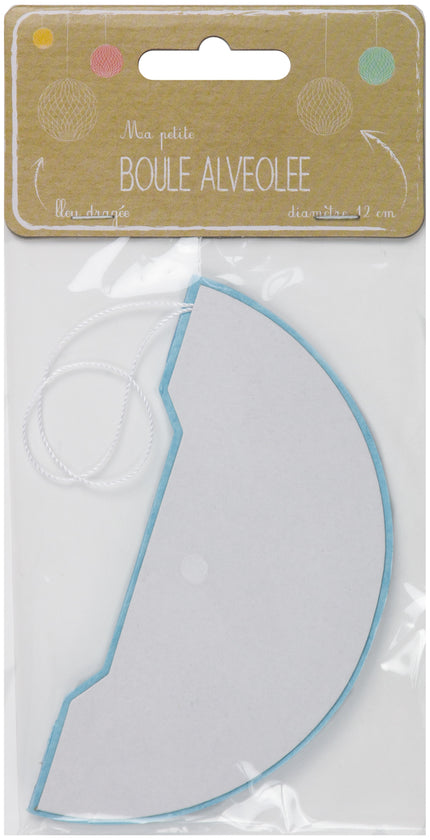 BOULE ALVÉOLÉE 12CM BLEU DRAGEE