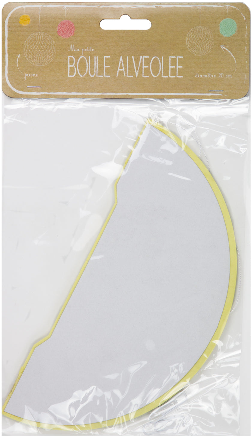5 BOULES ALVÉOLÉES 5CM JAUNES