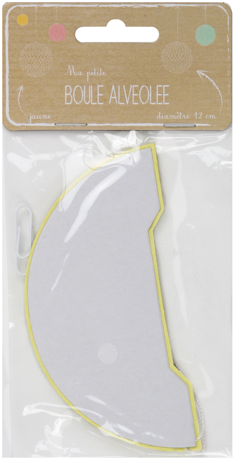 5 BOULES ALVÉOLÉES 5CM JAUNES