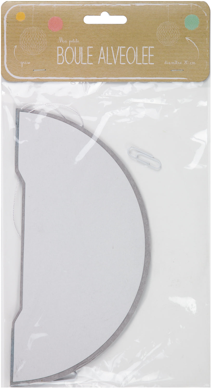 5 BOULES ALVÉOLÉES 5CM GRISES