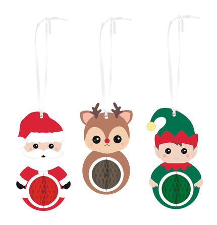 SET DE 3 DECORATIONS ALVEOLEES SWEETY XMAS