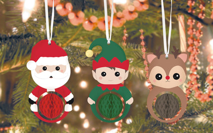 SET DE 3 DECORATIONS ALVEOLEES SWEETY XMAS