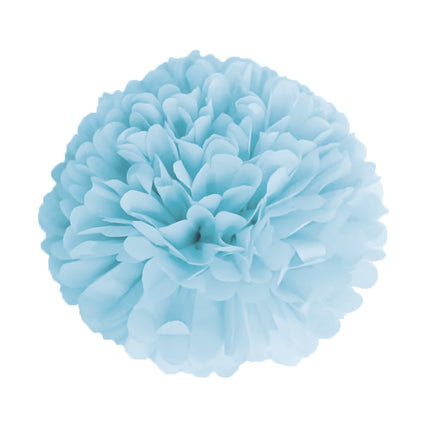 POMPON SATIN 40CM BLEU DRAGEE