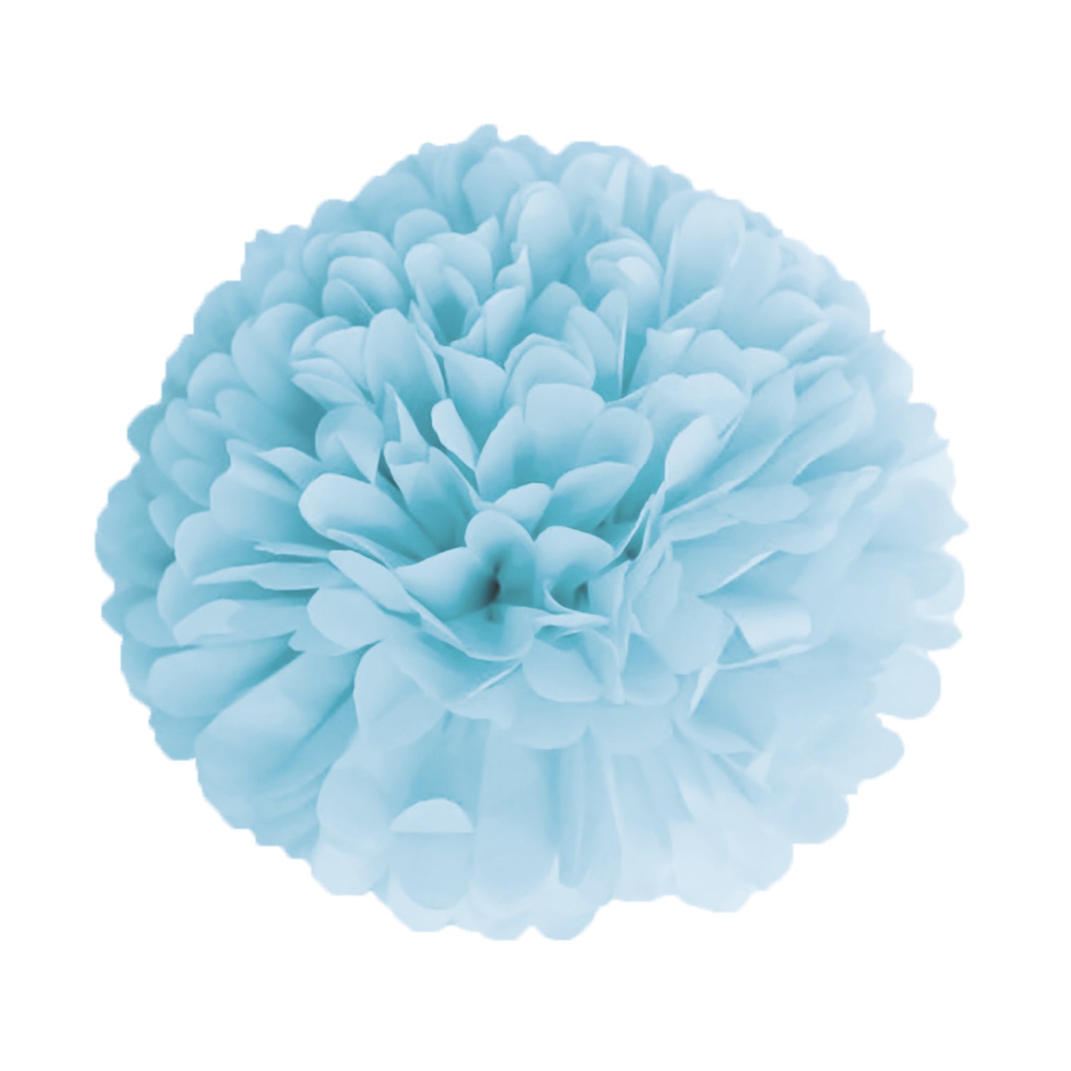 POMPON SATIN 15CM BLEU DRAGEE