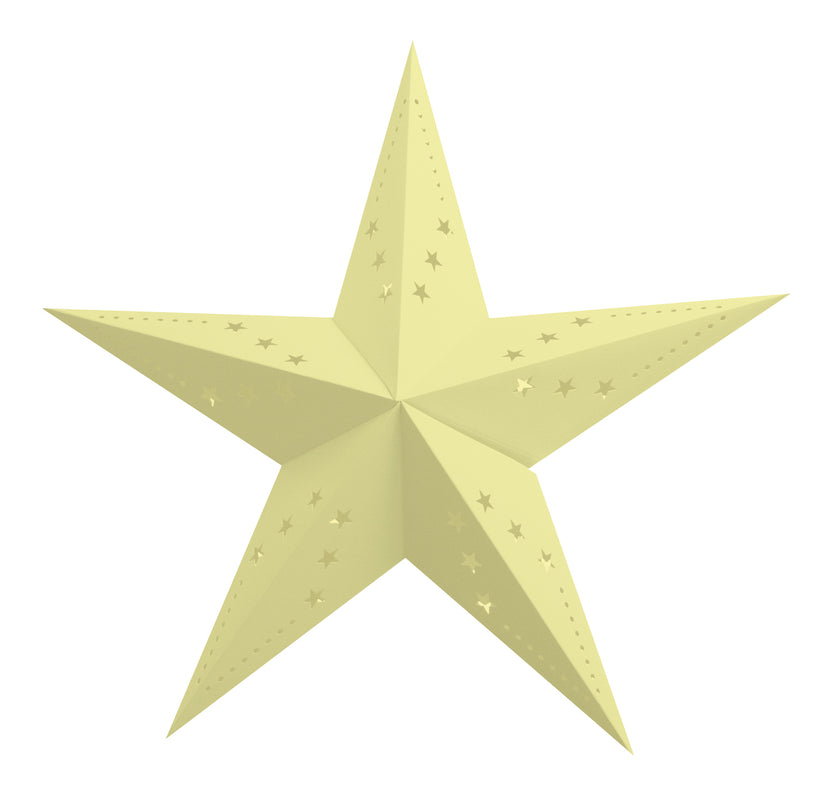 LANTERNE ÉTOILE 30CM JAUNE PASTEL