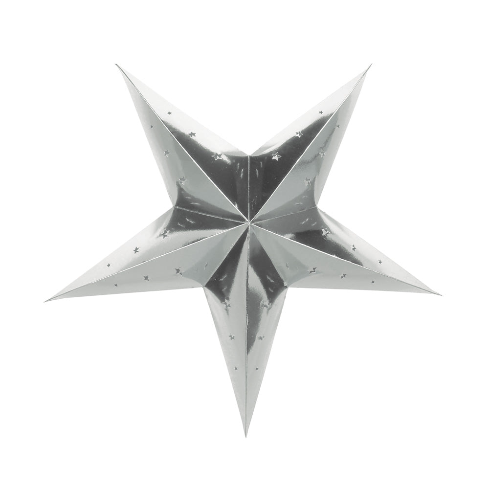 LANTERNE ÉTOILE 60CM ARGENTEE