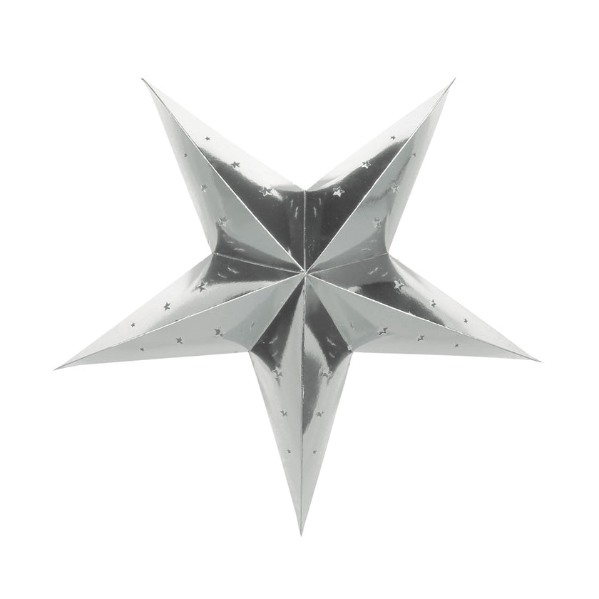 LANTERNE ÉTOILE 60CM ARGENTEE