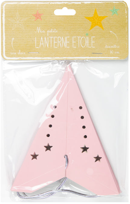 LANTERNE ÉTOILE 30CM ROSE PASTEL