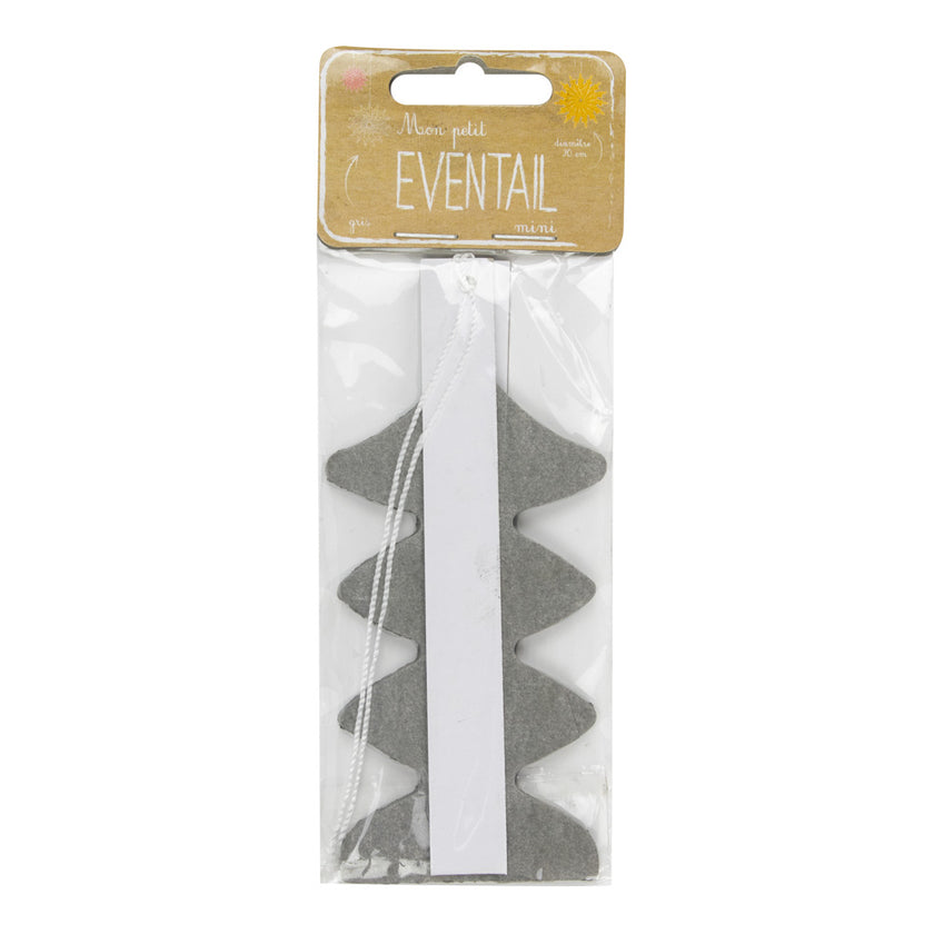 MINI ÉVENTAIL GRIS 20CM