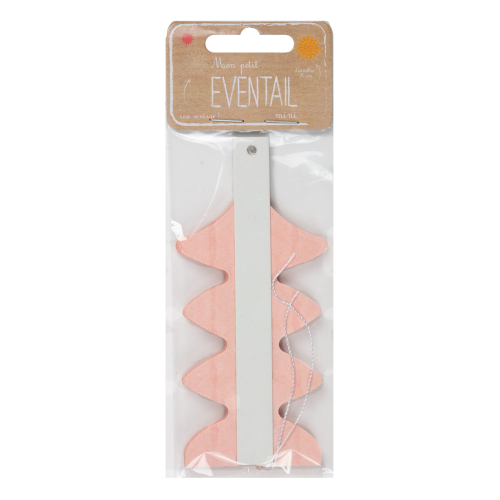 MINI ÉVENTAIL ROSE VINTAGE 20CM