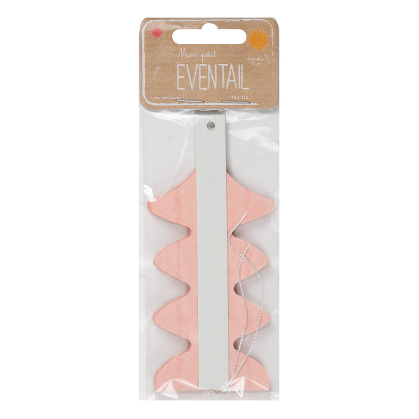 MINI ÉVENTAIL ROSE VINTAGE 20CM