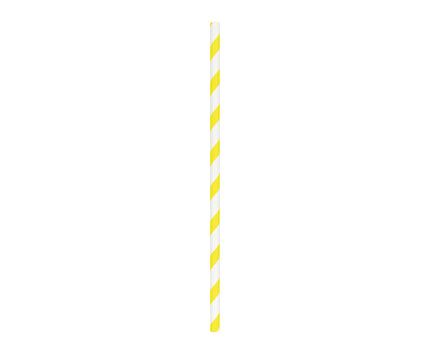 SET 10 PAILLES JAUNES RAYURES BLANCHES