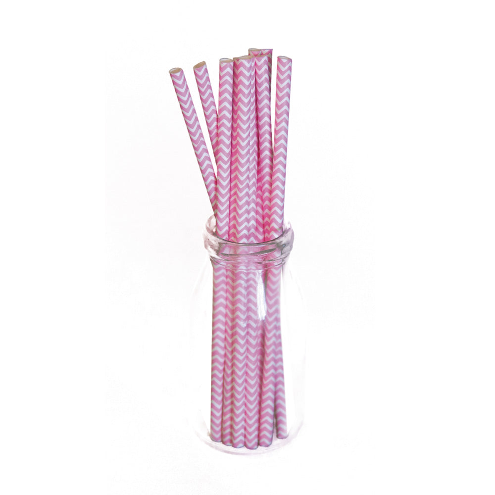 SET 10 PAILLES CHEVRONS ROSES