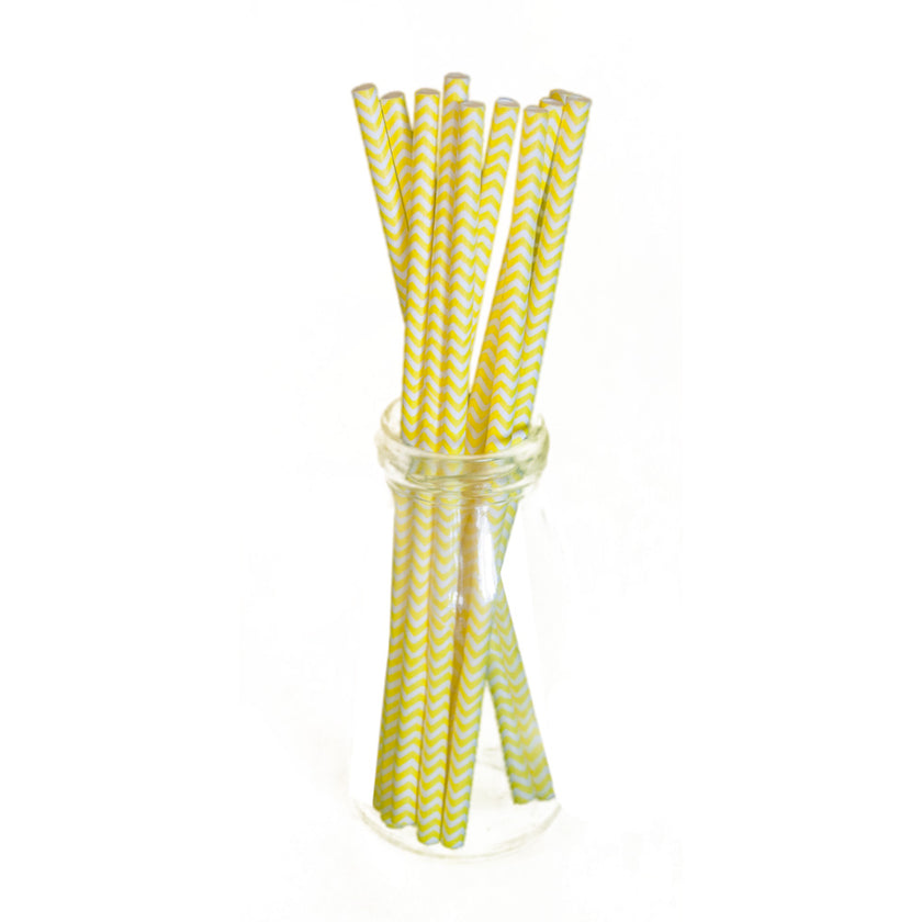 SET 10 PAILLES CHEVRONS JAUNES