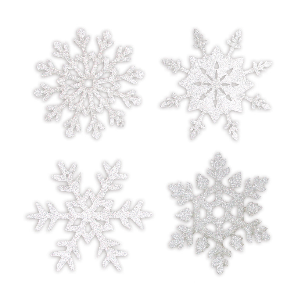 SET DE 8 FLOCON ARGENTES 15CM