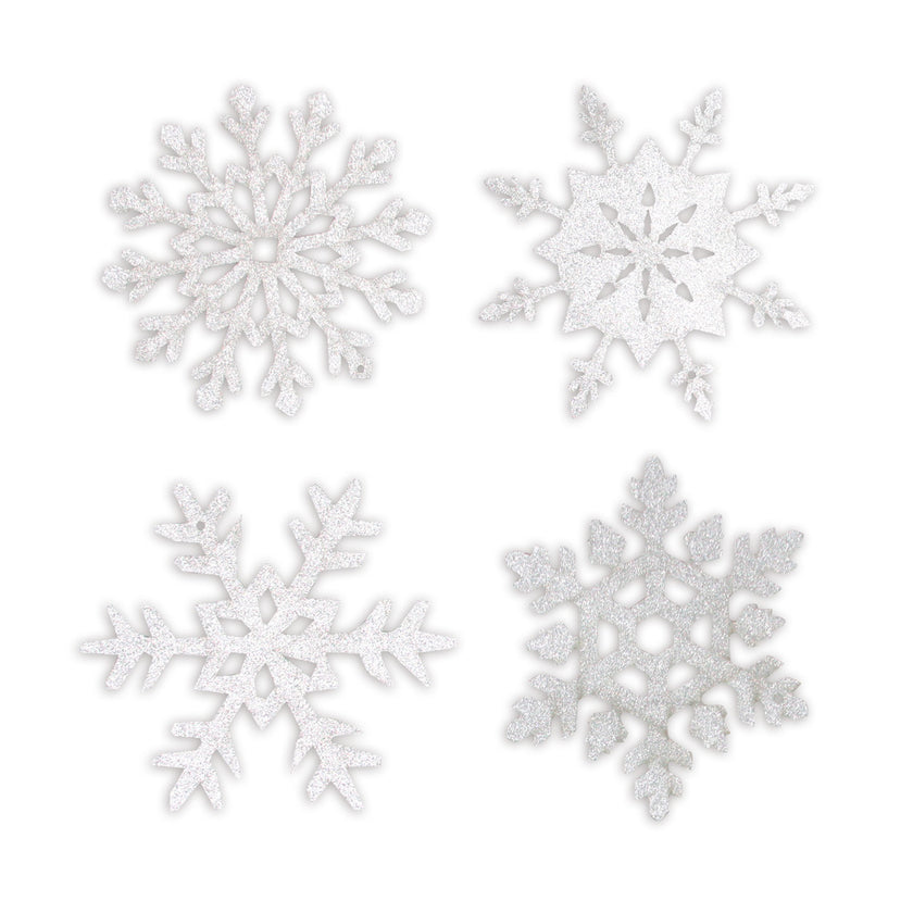 SET DE 8 FLOCON ARGENTES 15CM