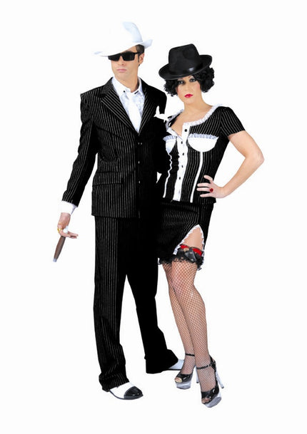 déguisement gangster n&b femme taille l