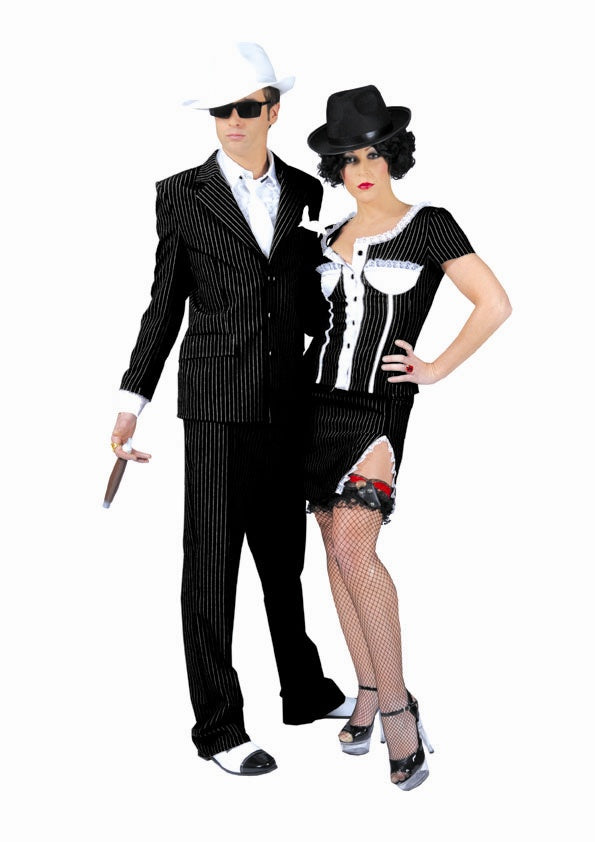 déguisement gangster n&b femme taille l