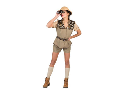déguisement de chasseuse safari marron 3pcs femme taille s/m