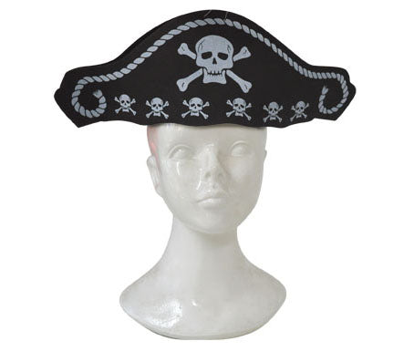 chapeau de pirate en mousse avec tête de mort