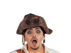 chapeau pirate marron imitation cuir souple adulte