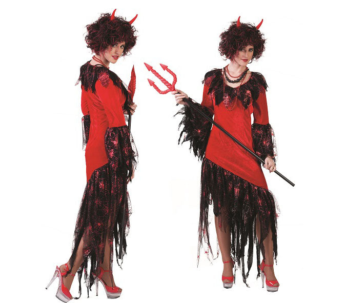 déguisement de diablesse avec toiles d''araignée adulte taille xl