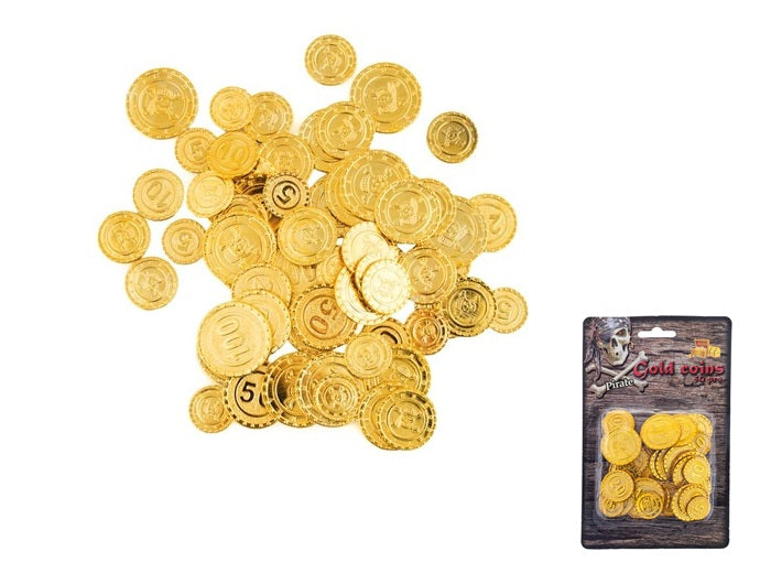 lot de 50 pièces doublons dorées de pirate
