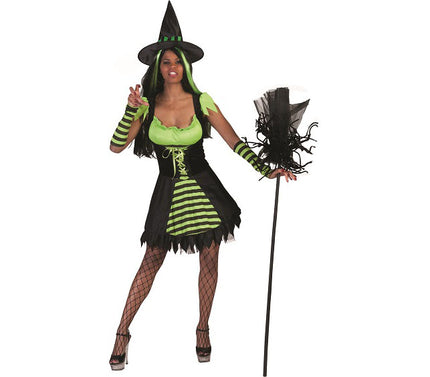 déguisement de sorcière vert et noir adulte taille xs
