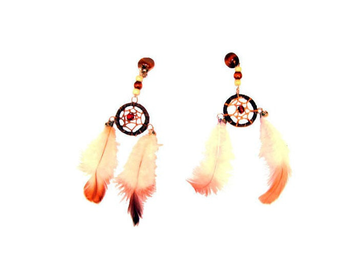 boucles d''oreilles attrape rêves indien