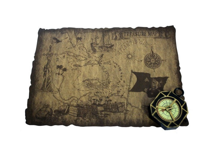 set carte de pirate avec compas