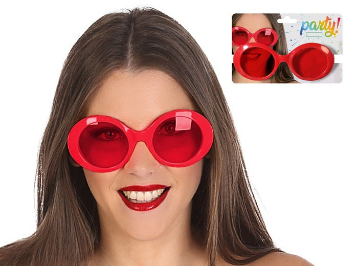 lunettes rondes rétro vintage rouge adulte