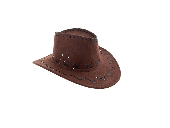 chapeau cowboy imitation cuir brun pour enfant