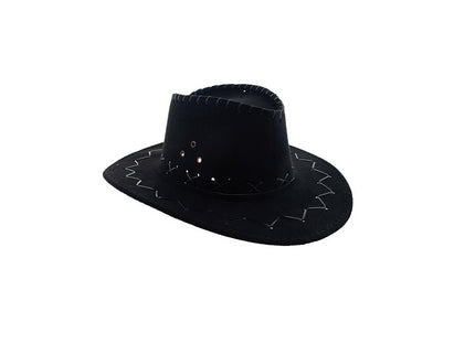 chapeau cowboy imitation cuir noir pour enfant