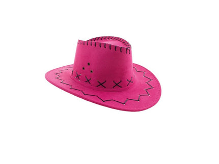 chapeau cowboy imitation cuir rose pour enfant