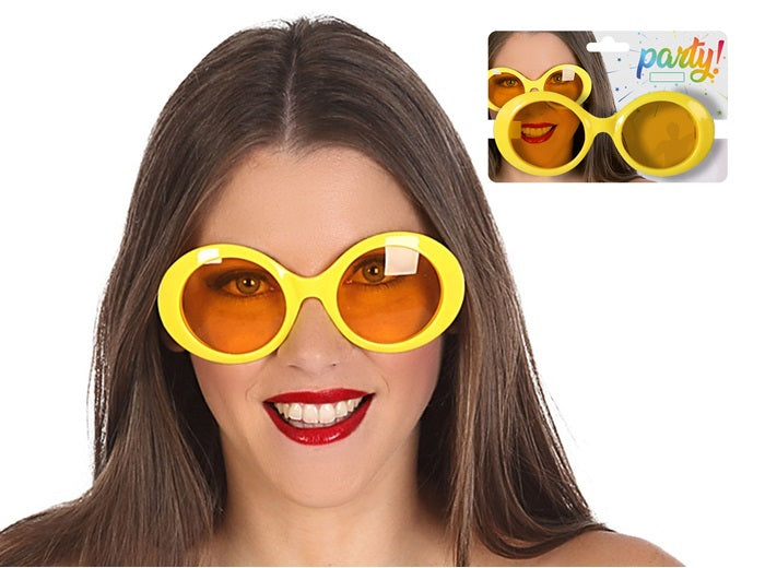 lunettes rondes rétro vintage jaune adulte